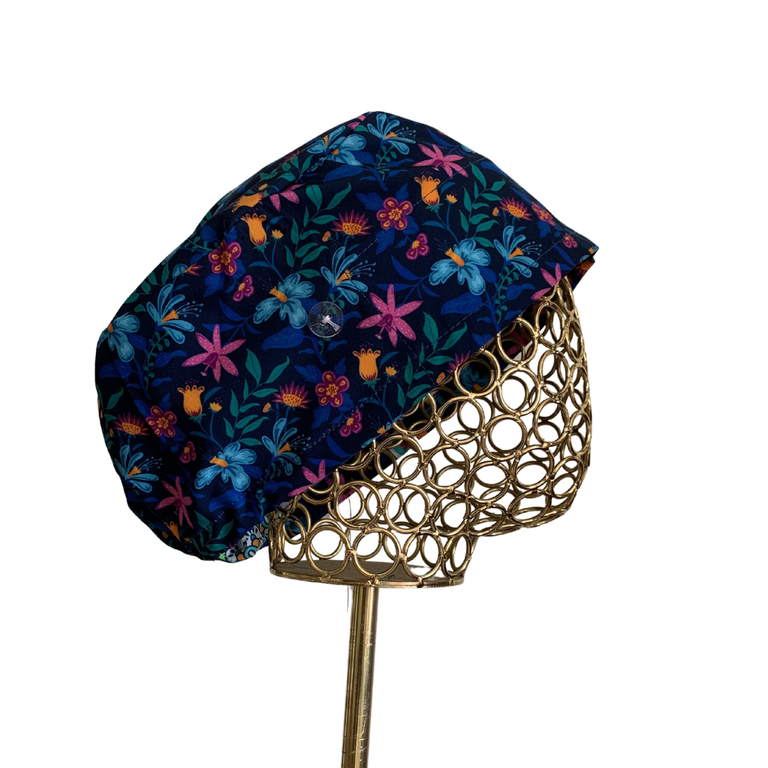 Gorro clínico antifluidos - Floral azul