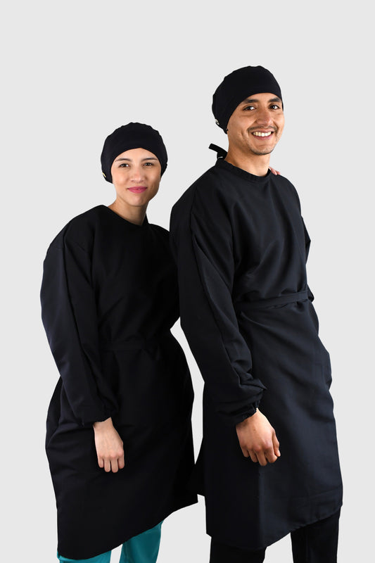 Bata clínica antifuidos - Negro