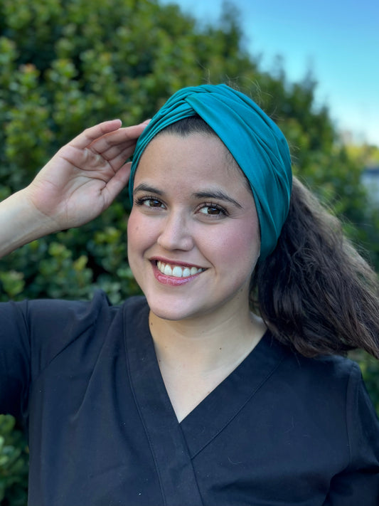 Turbante clínico - Azul petróleo brillante