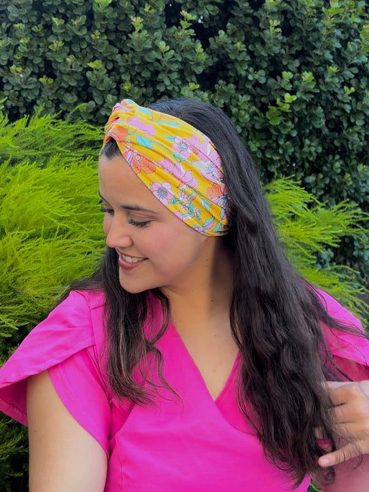 Turbante clínico - Flores amarillo